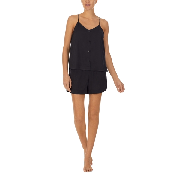 Sanctuary Women's Satin Cami Boxer Shorts Black Pajamas Set XS